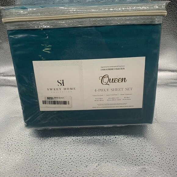 Sweet Home 1500 Supreme Collection Teal Extra Soft Queen Bed Sheets Set B91